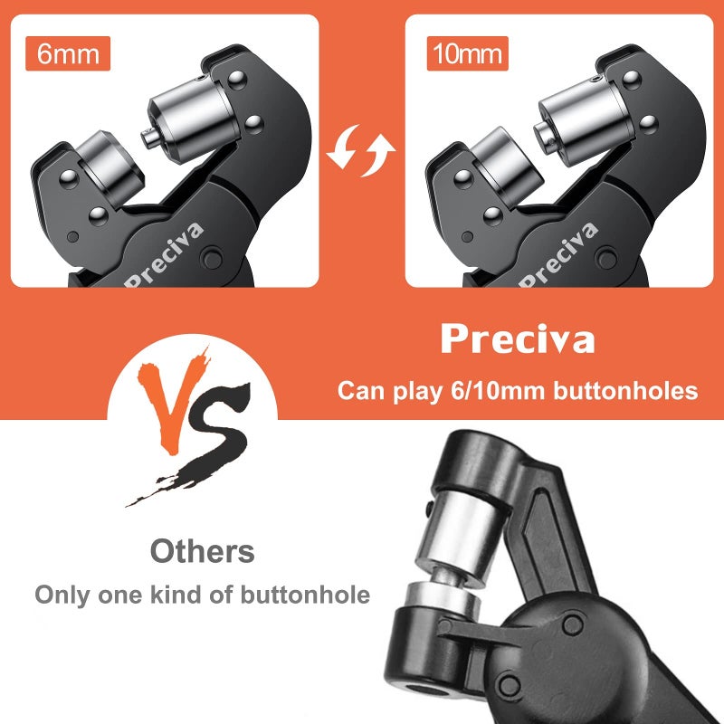 Preciva Grommet Tool Kit of 3/8"" and 1/4""  Preciva ?????????????????????????????? ???????????? ???????? Handheld Grommet kit with 400pcs Silver Grommets for Advertising Poster  Banner  Ponchos  Cardboard - Image 2
